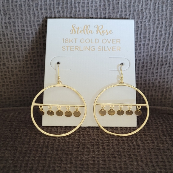 Stella Rose🌹Open Circle⭕ w/Discs📀 Earrings - Picture 5 of 13